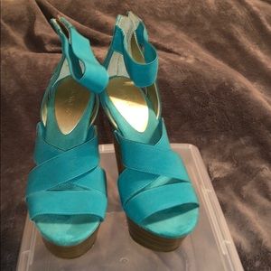 Turquoise Semi Wedge Sandal